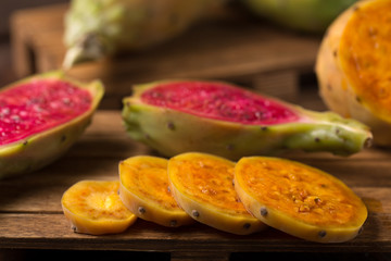 cactus fruit over wooden background