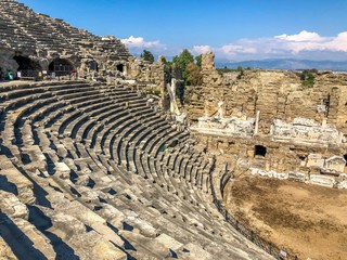 Fototapeta na wymiar ancient amphitheatre in turkey