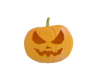 isolated scary jack o lantern