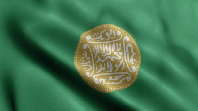 Rohingya flag waving in wind video footage, Realistic Rohingya Arakanese Flag background. Rohingya Flag Looping Closeup
