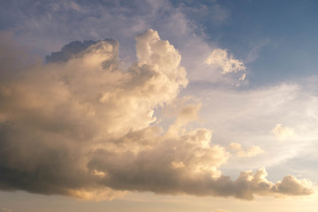 beautiful cumulonimbus and bright sky background for forecast and meteorology concept