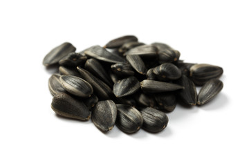 Sunflower seeds isolated on white background