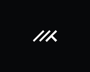Creative Professional Trendy Letter MK Logo Design in Black and White Color , Initial Based Alphabet Icon Logo