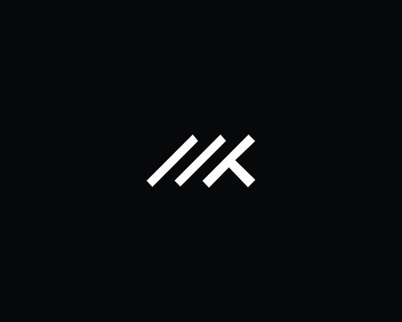 Creative Professional Trendy Letter MK Logo Design in Black and White Color , Initial Based Alphabet Icon Logo