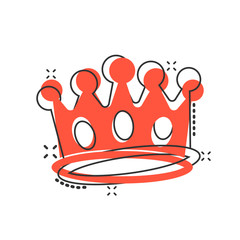 Vector cartoon crown diadem icon in comic style. Royalty crown illustration pictogram. King, princess royalty business splash effect concept.