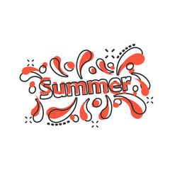 Summer splash spray vector icon in comic style. Summertime illustration on white background. Summer wave splash effect concept.