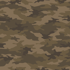 Seamless camouflage pattern. Khaki texture, vector illustration. Camo print background. Abstract military style backdrop