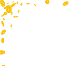 European Union Euro coins falling. Scattered disor
