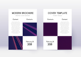Business cover design template set. Violet abstrac