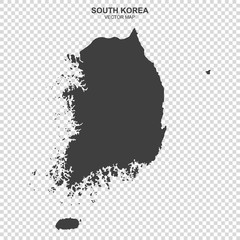 political map of South Korea isolated on transparent background