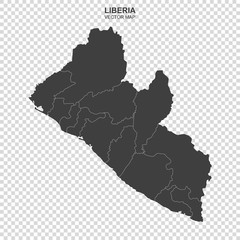 political map of Liberia isolated on transparent background