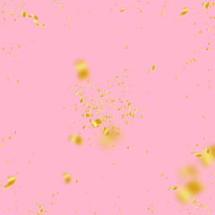 Streamers and confetti. Gold tinsel and foil ribbo