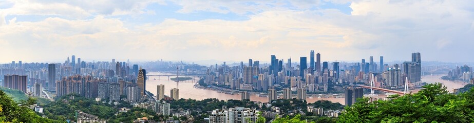 Naklejka premium Daytime architectural landscape and skyline in Chongqing