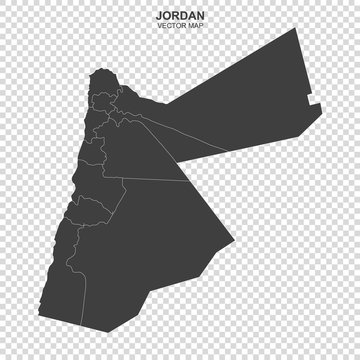political map of Jordan isolated on transparent background