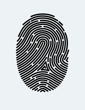 Fingerprint icon. Cyber security concept. Digital security authentication concept. Biometric authorization. Identification. Vector illustration black isolated fingerprint sign on white background
