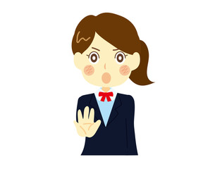 拒否拒絶する女性、女子高生