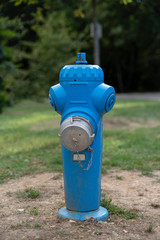 Blue fire hydrant for firefighters