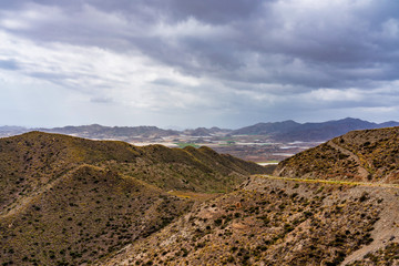 Mountain landscape in Canada Del Gallego near Mazarron, Murcia, Spain