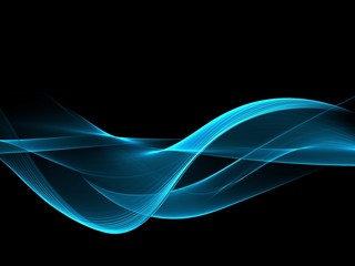 Abstract blue flow wave background