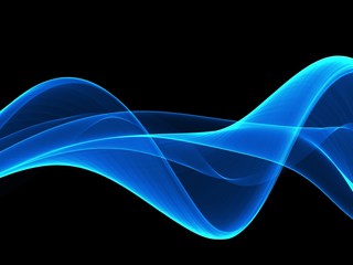 Abstract blue flow wave background