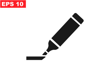 The marker icon, Highlighter symbol. Flat illustration
