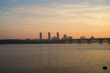Obraz premium Morning sunset in Kyiv, Ukraine
