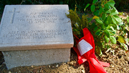 Graves and monuments of soldiers who died in 1915 Canakkale war