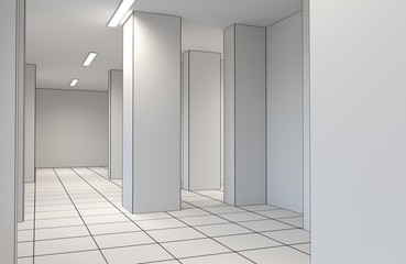 empty room, interior visualization, 3D illustration