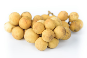 Longkong fruit on white background, Thai fruit	