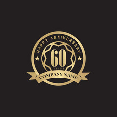 60th years celebrating anniversary icon logo design vector template