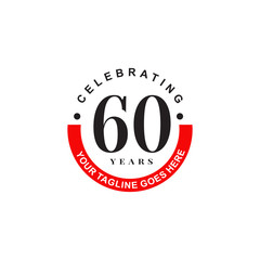 60th years celebrating anniversary icon logo design vector template