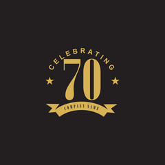 70th years celebrating anniversary icon logo design vector template