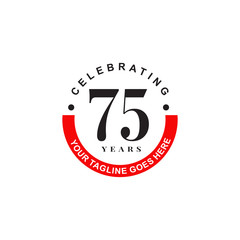 75th years celebrating anniversary icon logo design vector template - obrazy, fototapety, plakaty