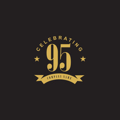 95th years celebrating anniversary icon logo design vector template
