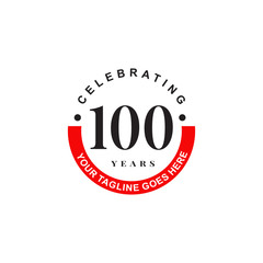 100th years celebrating anniversary icon logo design vector template