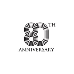 80th years celebrating anniversary icon logo design vector template