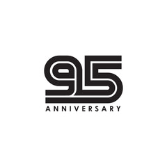 95th years celebrating anniversary icon logo design vector template