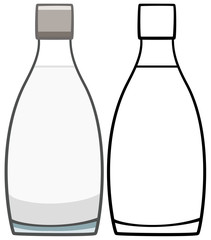 Glass vodka bottle in colored and line versions