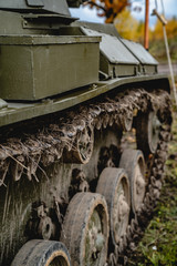 The tracks of the tank