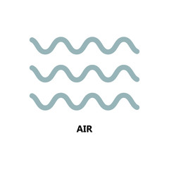 Ornamental symbol of nature element, colored icon. Air(wind). Vector illustration on white background.