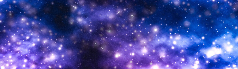 Stars, planet and galaxy in cosmos universe, space and time travel science background