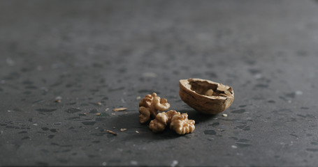 peeled walnut on terrazzo countertop