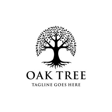 Illustration of Tree of Life Stamp Seal Emblem Oak design