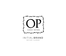 O P OP Beauty vector initial logo, handwriting logo of initial signature, wedding, fashion, jewerly, boutique, floral and botanical with creative template for any company or business.
