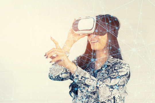 Is It Worth Investing In Augmented Reality Glasses? 6 Girl With Smartphone Using Vr Box Google 3D Virtual Reality Glasses Headset , Asian Woman With Moder