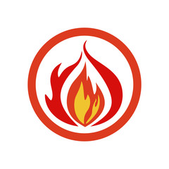 Symbol of nature element, colored icon. Fire. Vector illustration on white background.