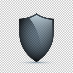 Glass shield isolated on transparent background. Vector design element.