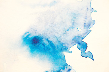 watercolor blue background, spilled paint