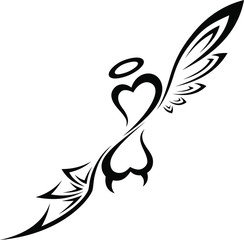 Good and Evil Heart Tribal Tattoo