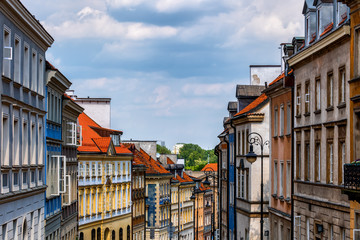 Fototapeta na wymiar New Town Houses in City of Warsaw